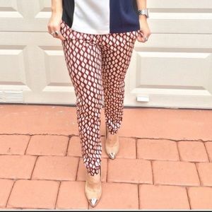 Zara Burgundy Printed Trousers - 2